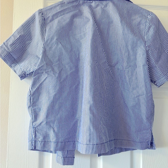 Girl Krazy blue stripe button top. Short sleeves and pocket on the left. - Picture 2 of 2
